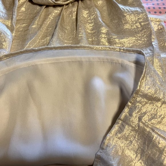 Loft Rope Neck Sleeveless Tank - Cream/Gold Shimmer - Lined - Medium - Picture 5 of 6